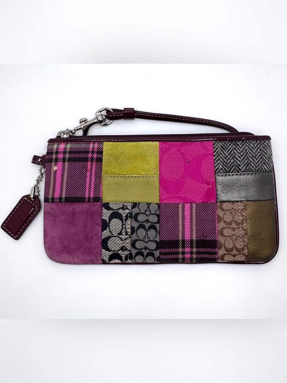 Vintage 2005 Coach Holiday Patchwork Signature Wristlet Y2K Archive Bag